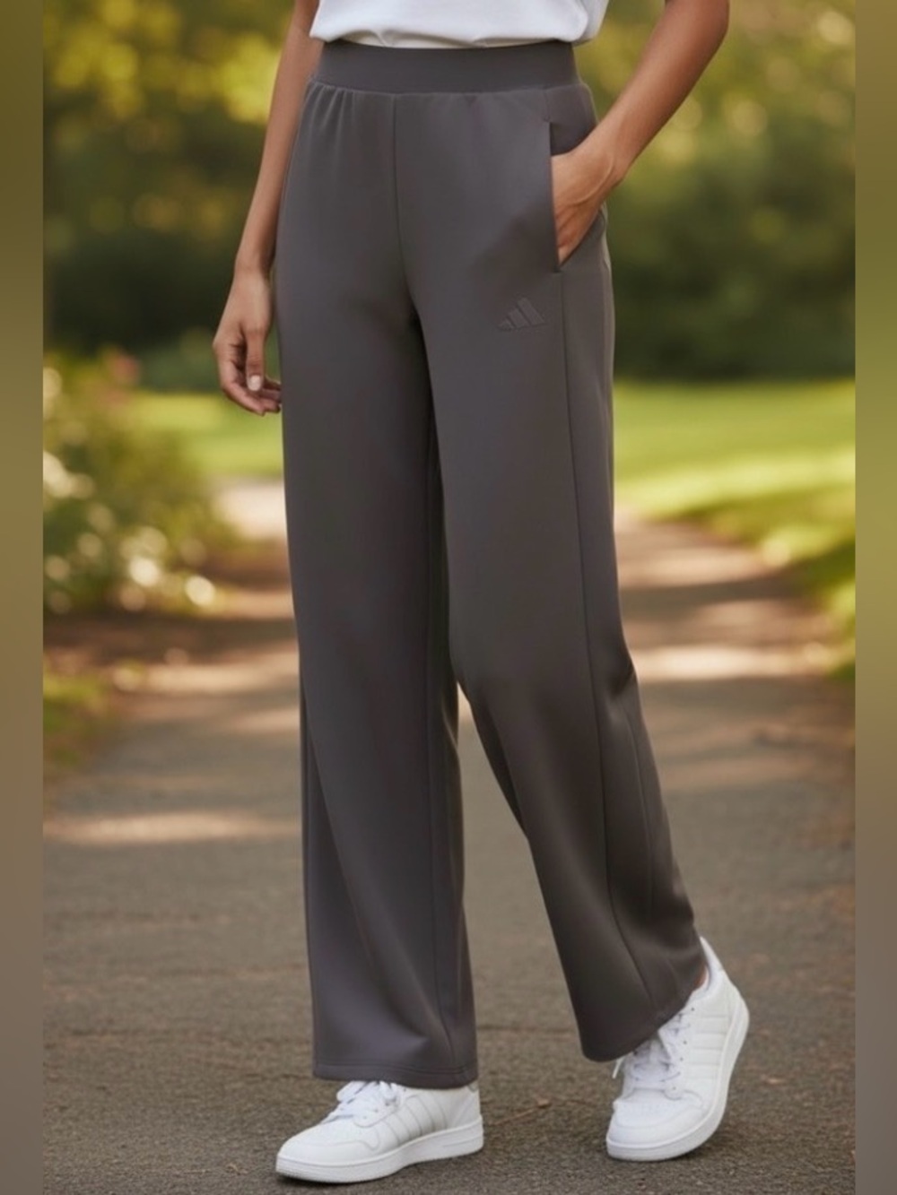 Adidas Grey Strata Wide Leg Pant Size S